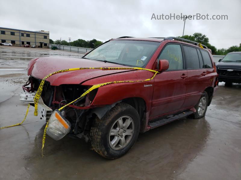 2002 Toyota Highlander Limited Red vin: JTEHF21A220048604