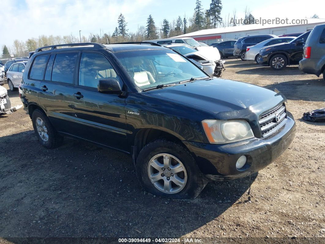 2002 Toyota Highlander Limited V6/v6 Black vin: JTEHF21A220087015