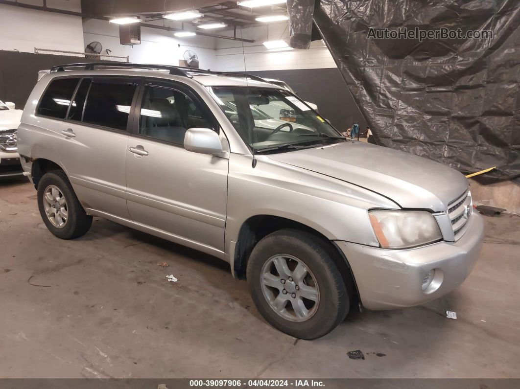 2002 Toyota Highlander V6 Silver vin: JTEHF21A220090688