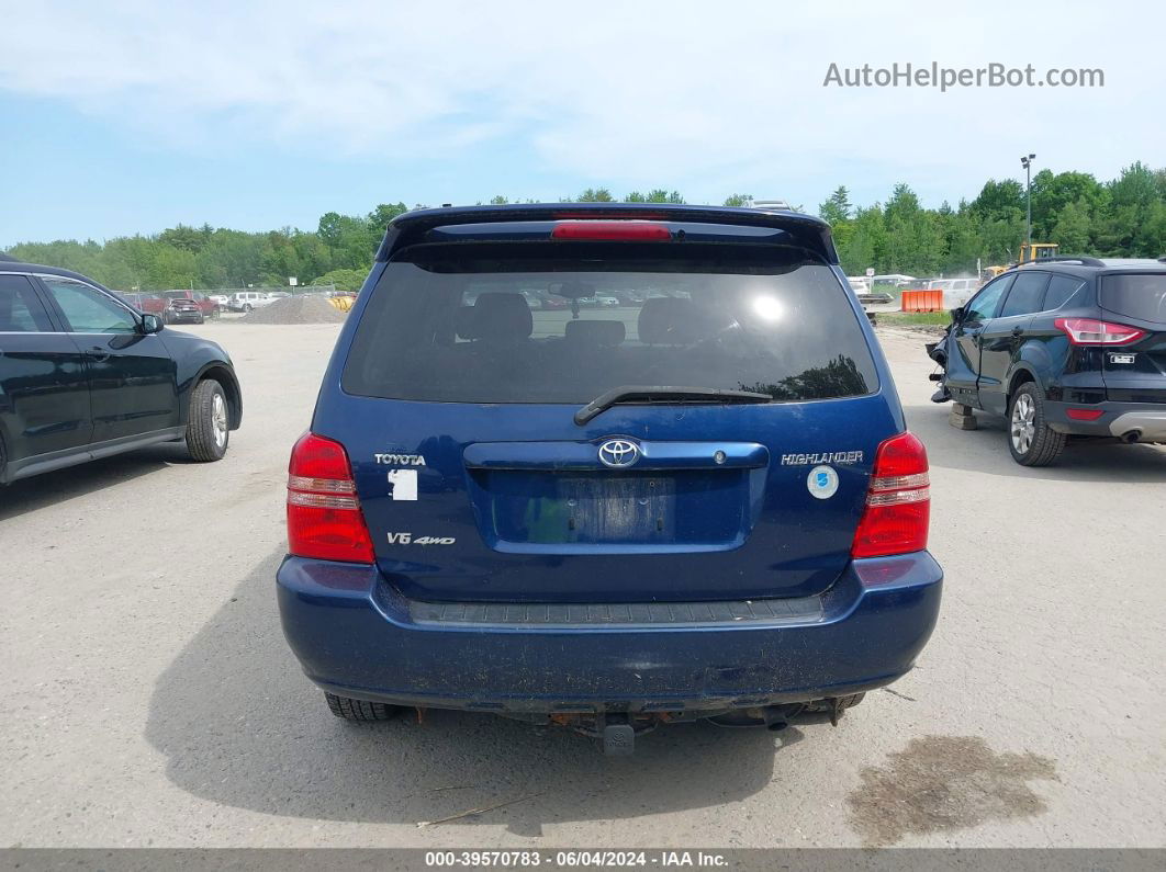 2002 Toyota Highlander Limited V6 Blue vin: JTEHF21A320060213