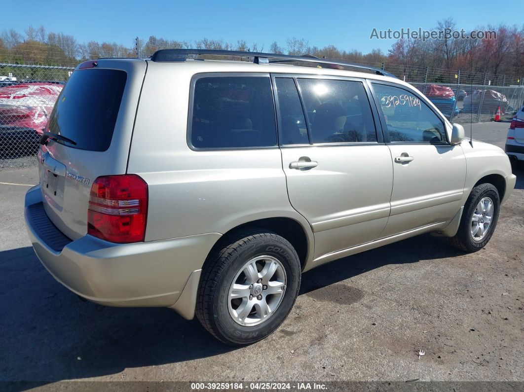 2002 Toyota Highlander V6 Gold vin: JTEHF21A520072363