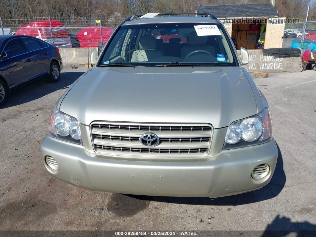 2002 Toyota Highlander V6 Золотой vin: JTEHF21A520072363