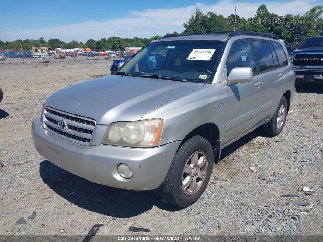 2002 Toyota Highlander Limited V6 Silver vin: JTEHF21A620064403