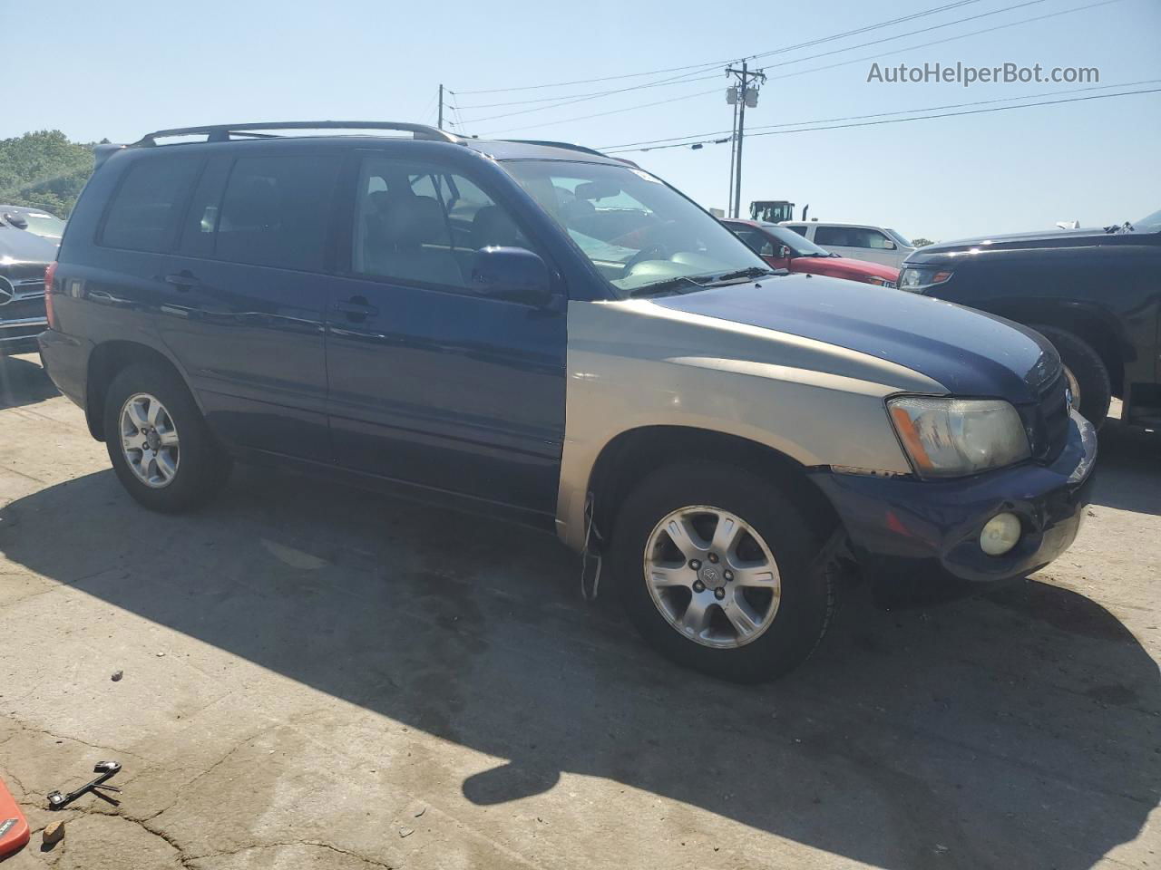 2002 Toyota Highlander Limited Blue vin: JTEHF21A720061297