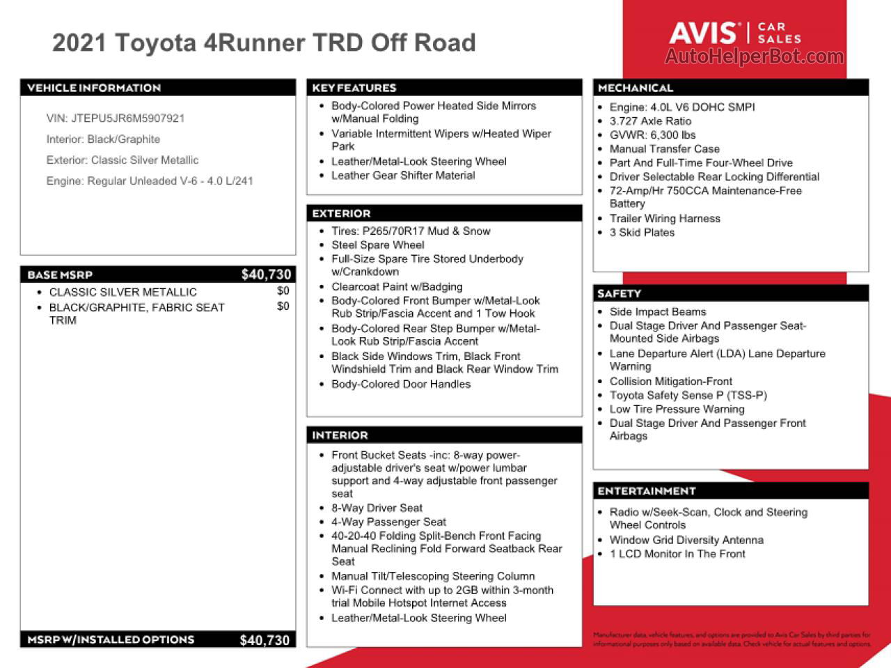 2021 Toyota 4runner Sr5/sr5 Premium Серебряный vin: JTEPU5JR6M5907921