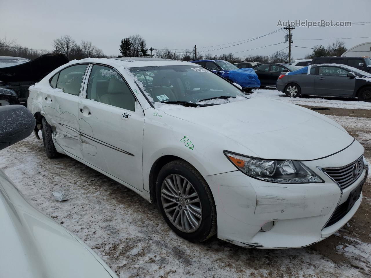 2013 Lexus Es 350 White vin: JTHBK1GG0D2032676