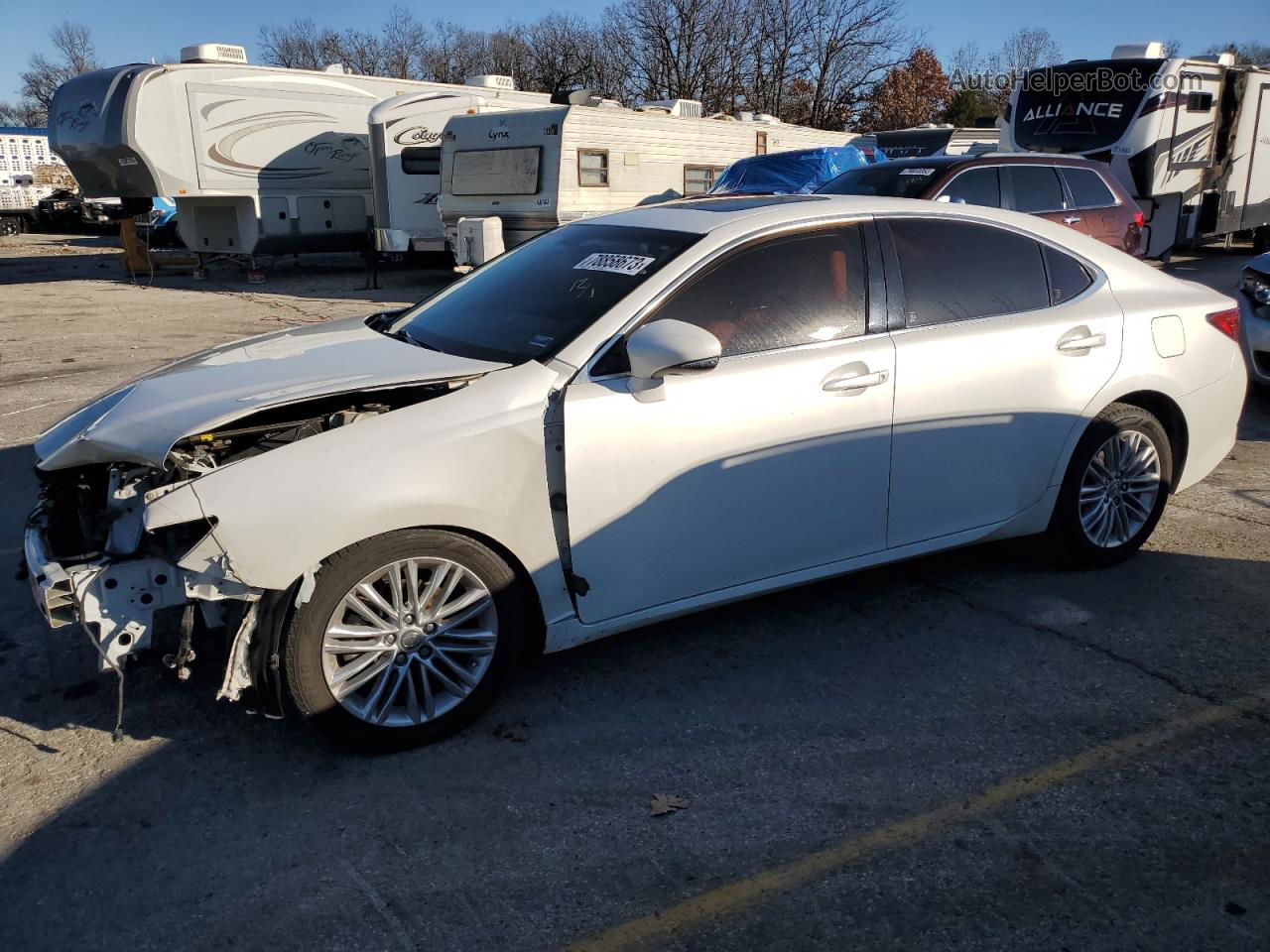 2013 Lexus Es 350 White vin: JTHBK1GG2D2026779