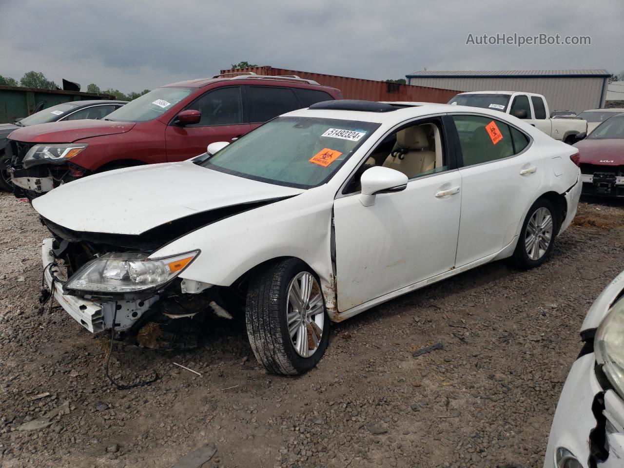 2014 Lexus Es 350 White vin: JTHBK1GG4E2098827