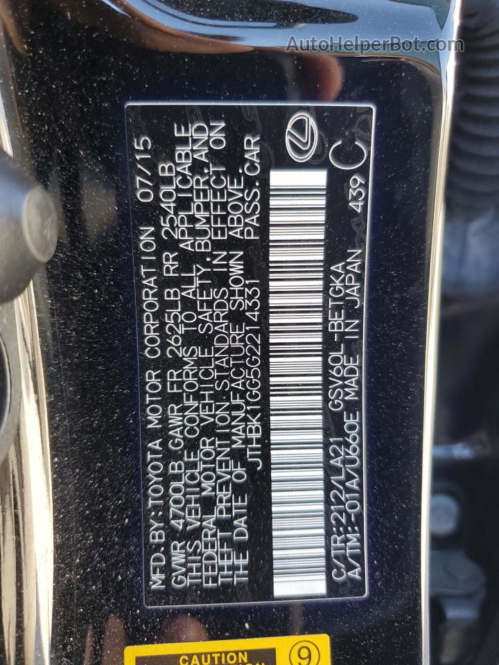 2016 Lexus Es 350 Black vin: JTHBK1GG5G2214331