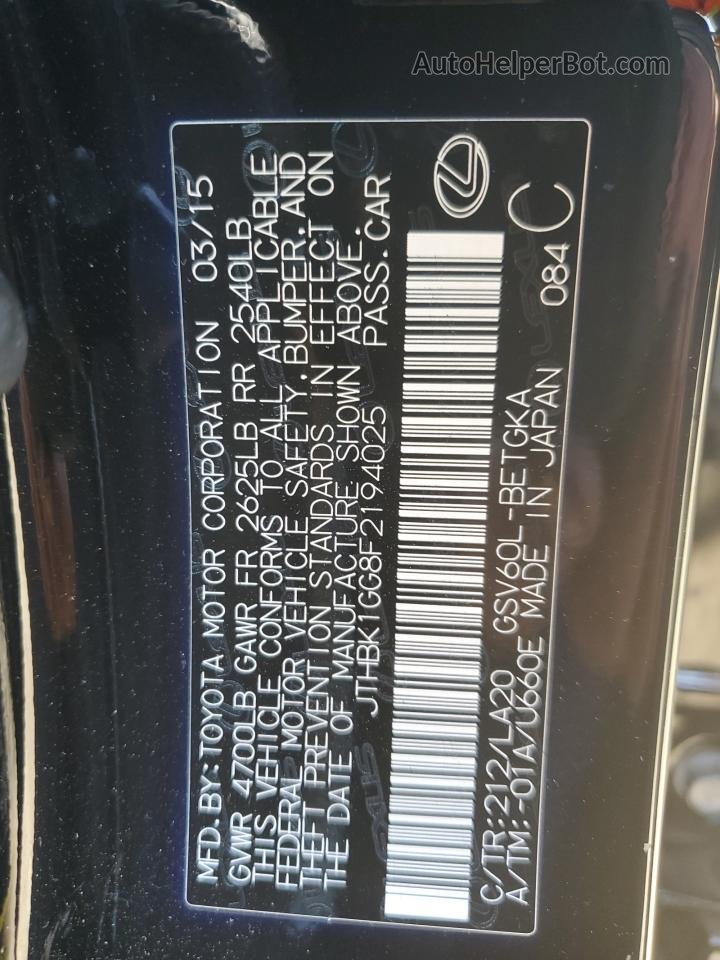 2015 Lexus Es 350 Black vin: JTHBK1GG8F2194025