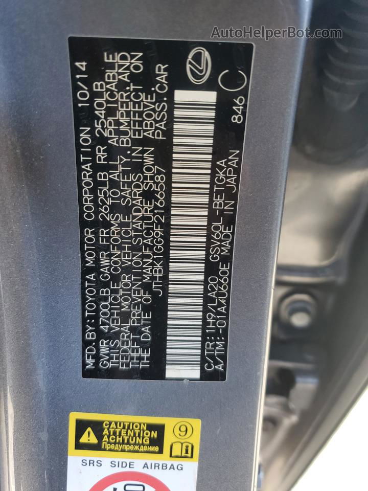 2015 Lexus Es 350 Silver vin: JTHBK1GG9F2166587
