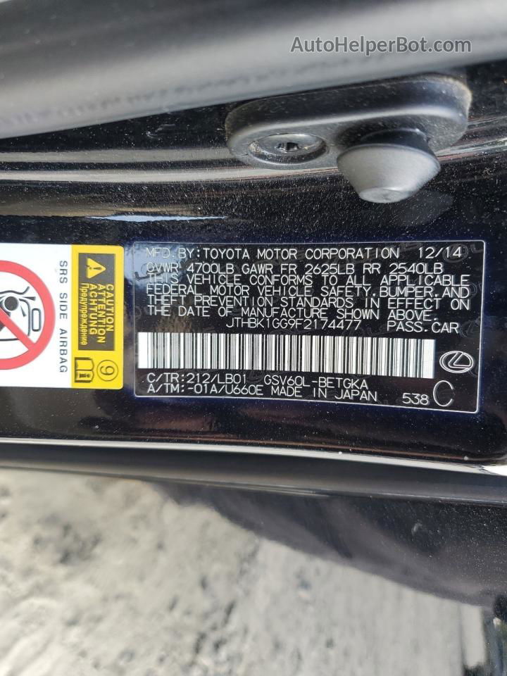 2015 Lexus Es 350 Black vin: JTHBK1GG9F2174477