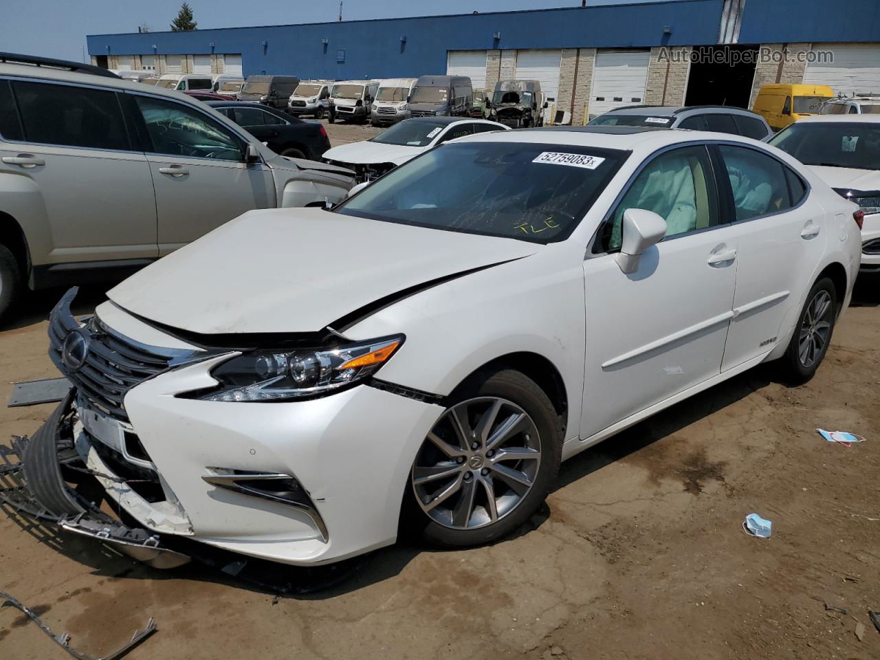 2017 Lexus Es 300h White vin: JTHBW1GG0H2140953