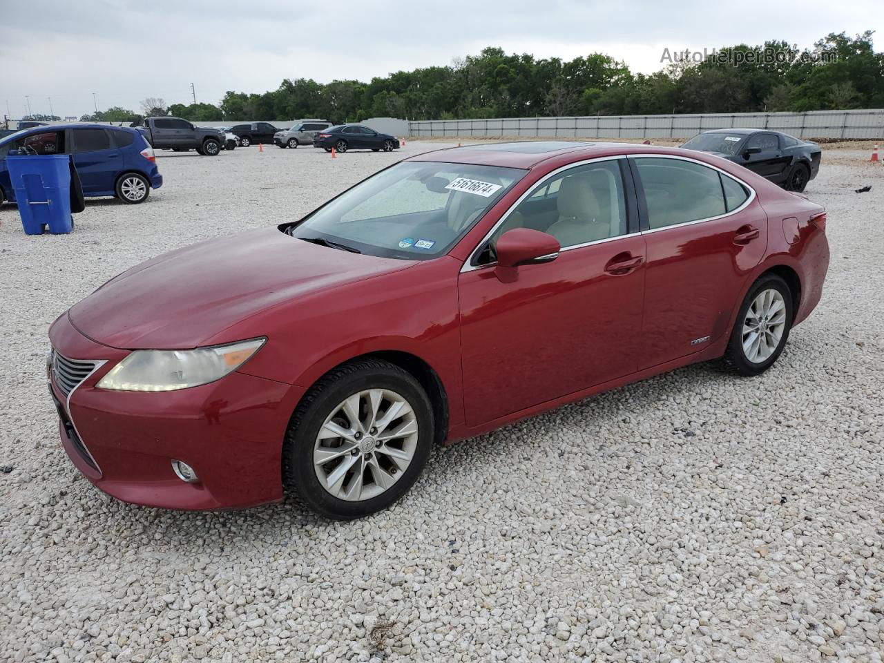 2014 Lexus Es 300h Maroon vin: JTHBW1GG1E2039240