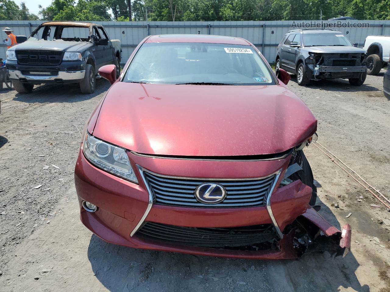 2014 Lexus Es 300h Maroon vin: JTHBW1GG1E2050769