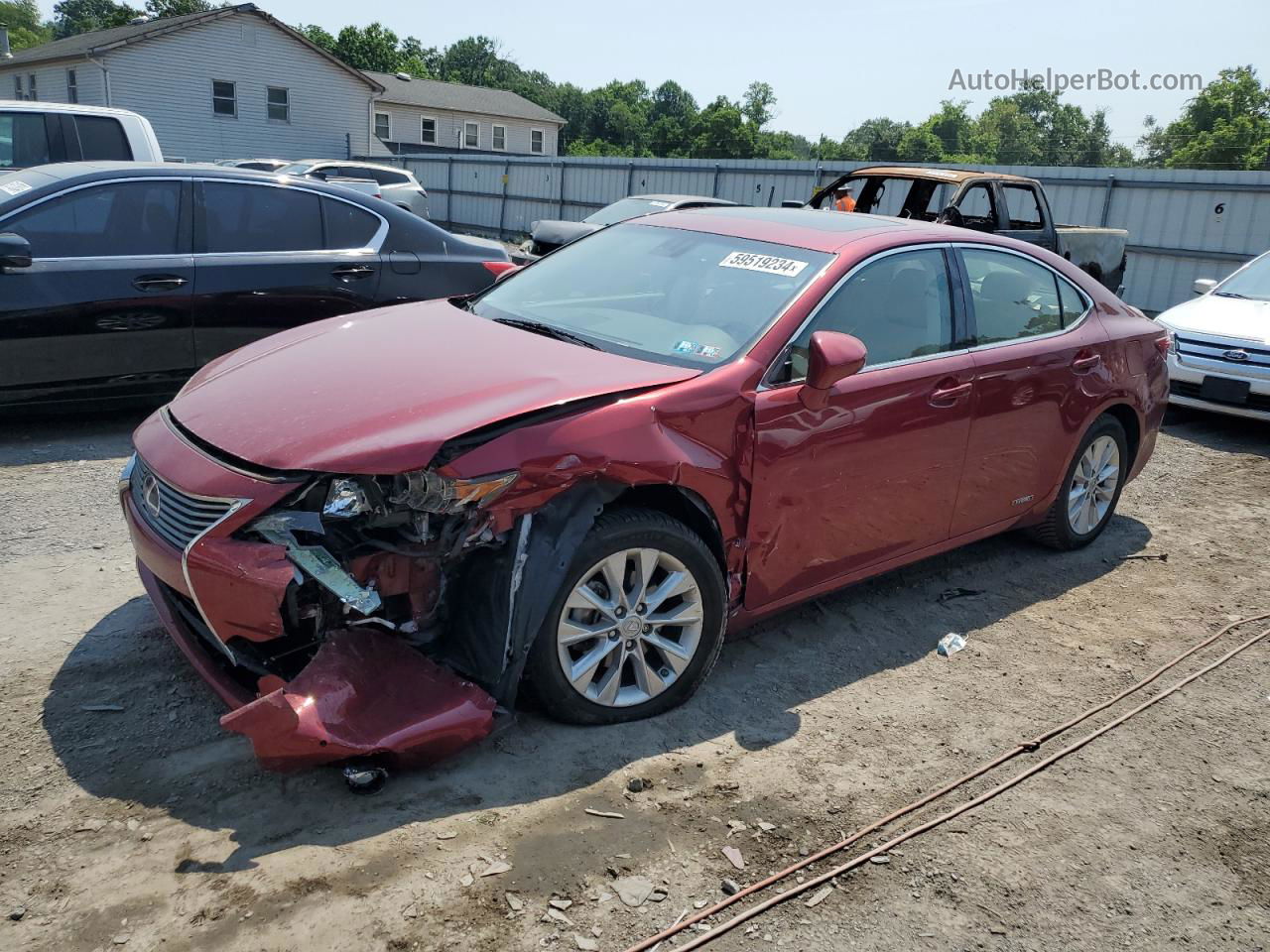 2014 Lexus Es 300h Maroon vin: JTHBW1GG1E2050769