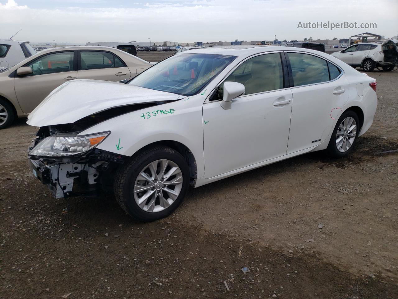 2015 Lexus Es 300h White vin: JTHBW1GG3F2094709