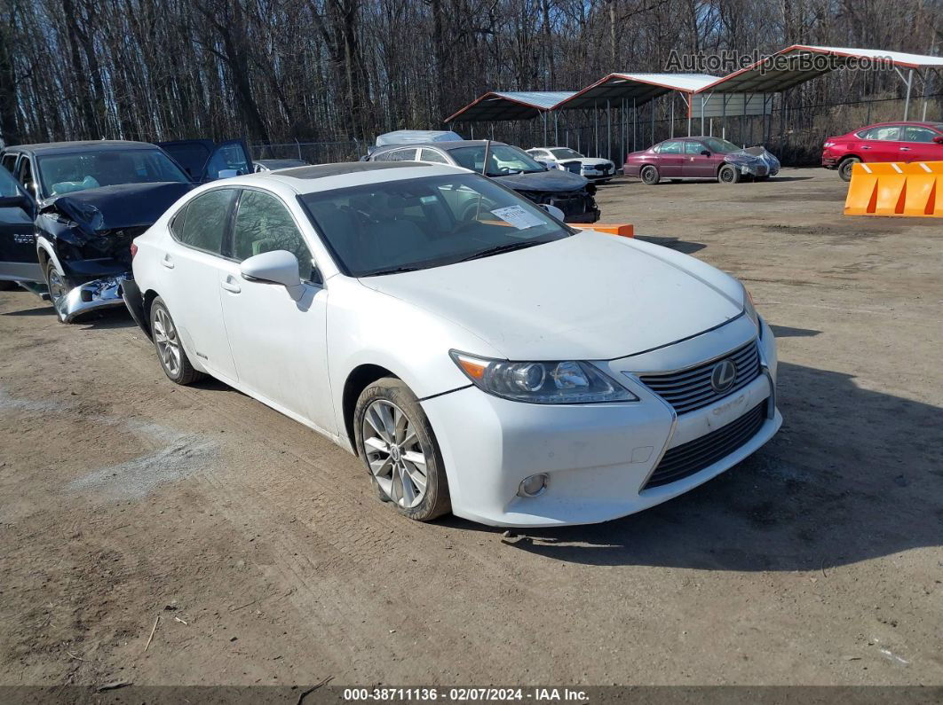 2013 Lexus Es 300h   White vin: JTHBW1GG6D2000190