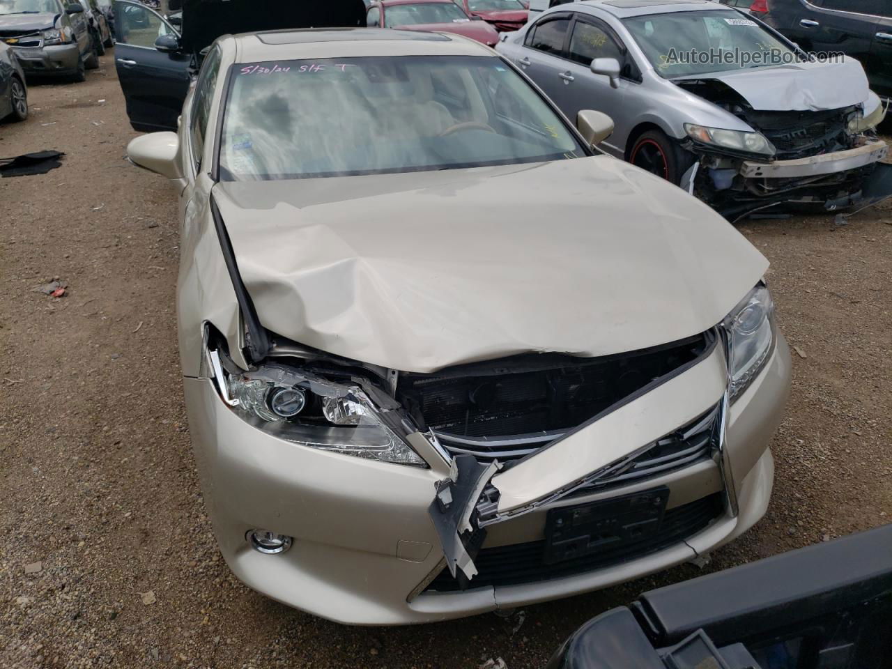 2014 Lexus Es 300h Бежевый vin: JTHBW1GG6E2066546