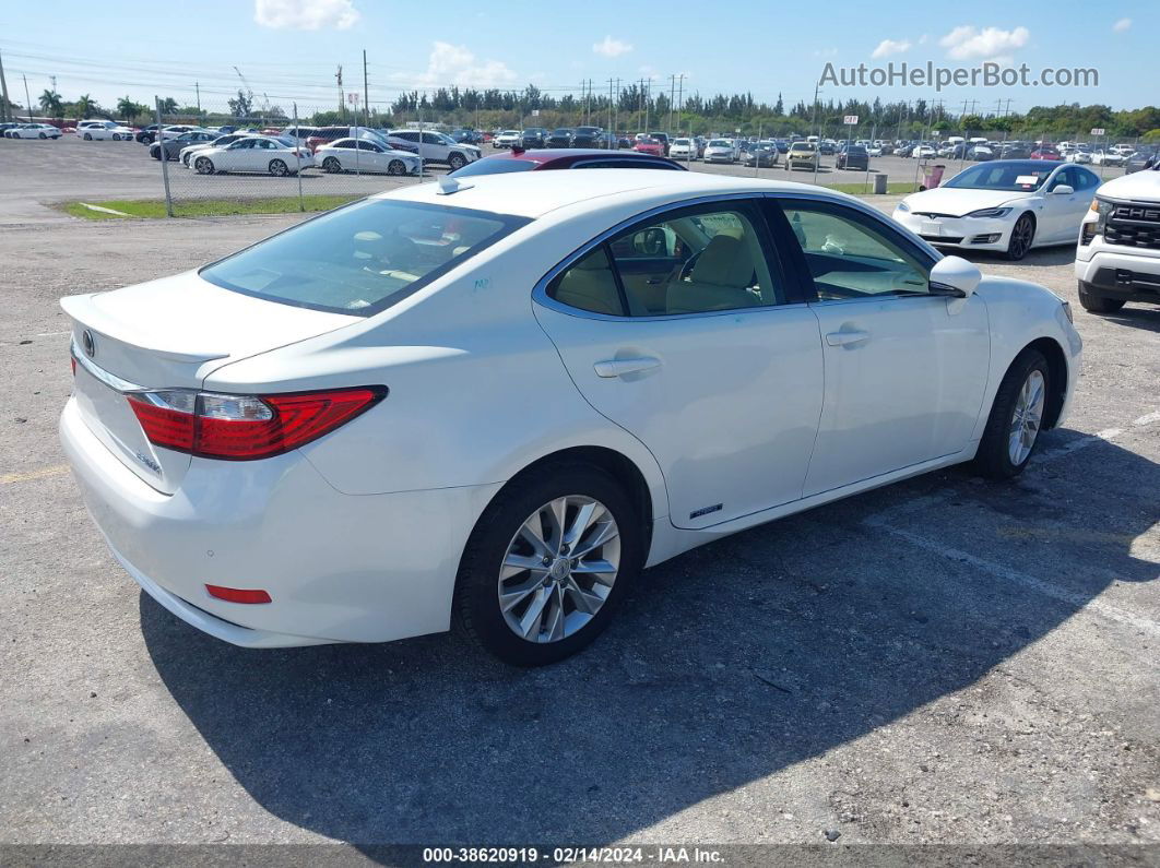 2013 Lexus Es 300h   White vin: JTHBW1GG7D2034140