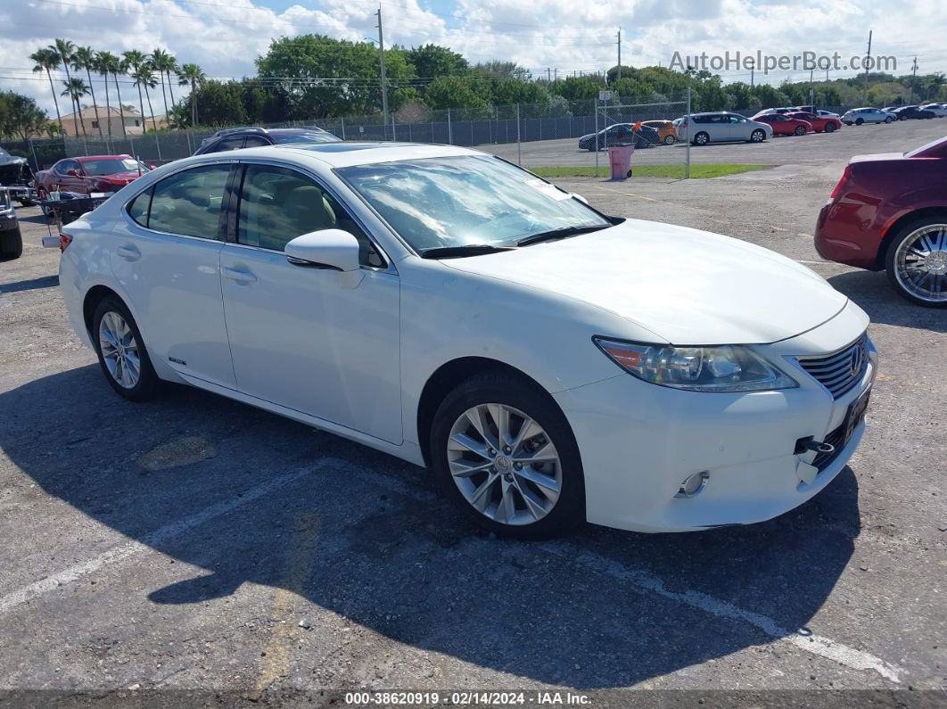 2013 Lexus Es 300h   White vin: JTHBW1GG7D2034140