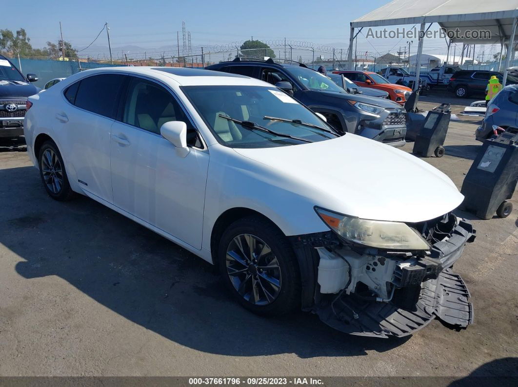 2013 Lexus Es 300h Hybrid White vin: JTHBW1GG8D2031182