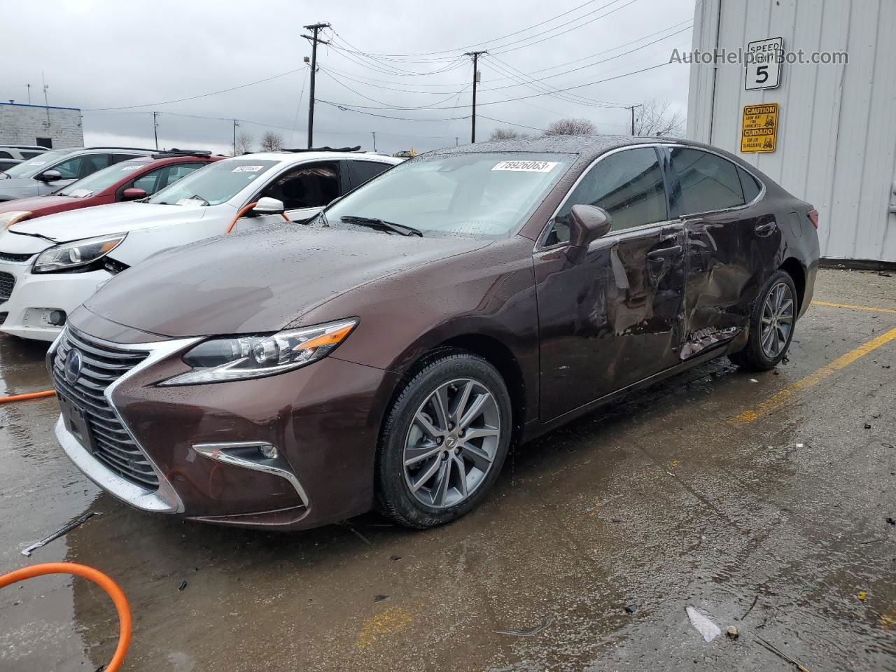 2017 Lexus Es 300h Burgundy vin: JTHBW1GG9H2145570