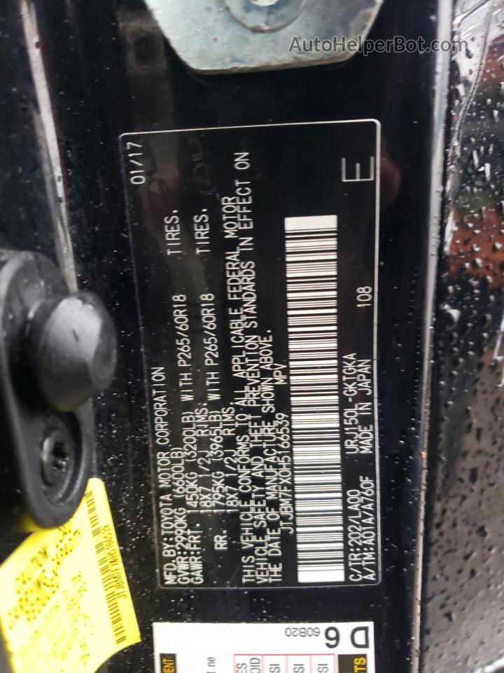 2017 Lexus Gx 460 Black vin: JTJBM7FX0H5166539