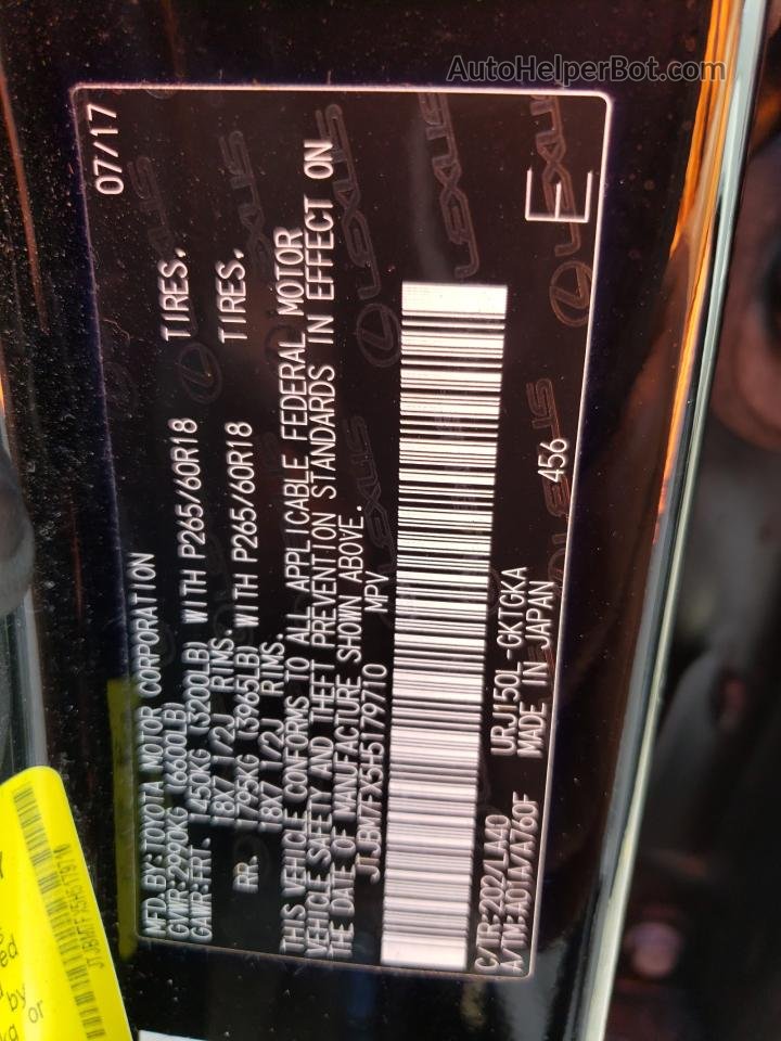 2017 Lexus Gx 460 Черный vin: JTJBM7FX5H5179710