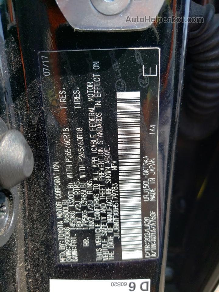 2017 Lexus Gx 460 Black vin: JTJBM7FXXH5179783