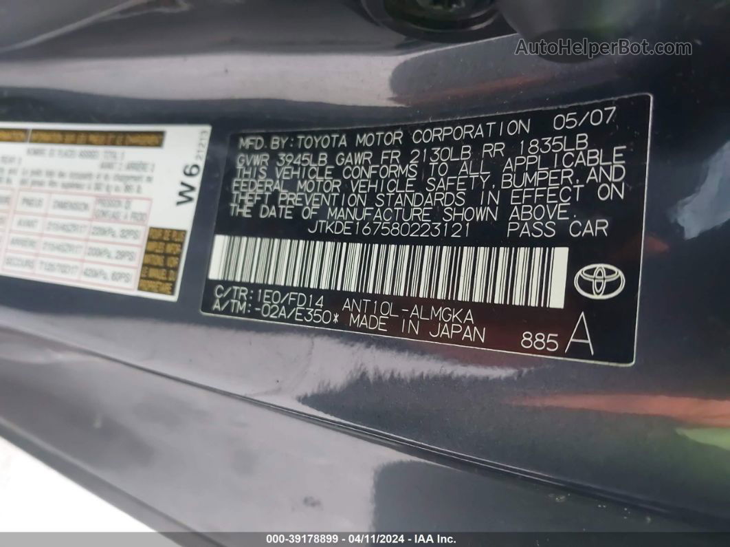 2008 Scion Tc   Gray vin: JTKDE167580223121