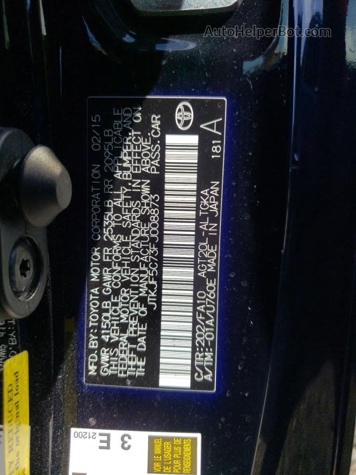 2015 Toyota Scion Tc  Black vin: JTKJF5C73FJ008873