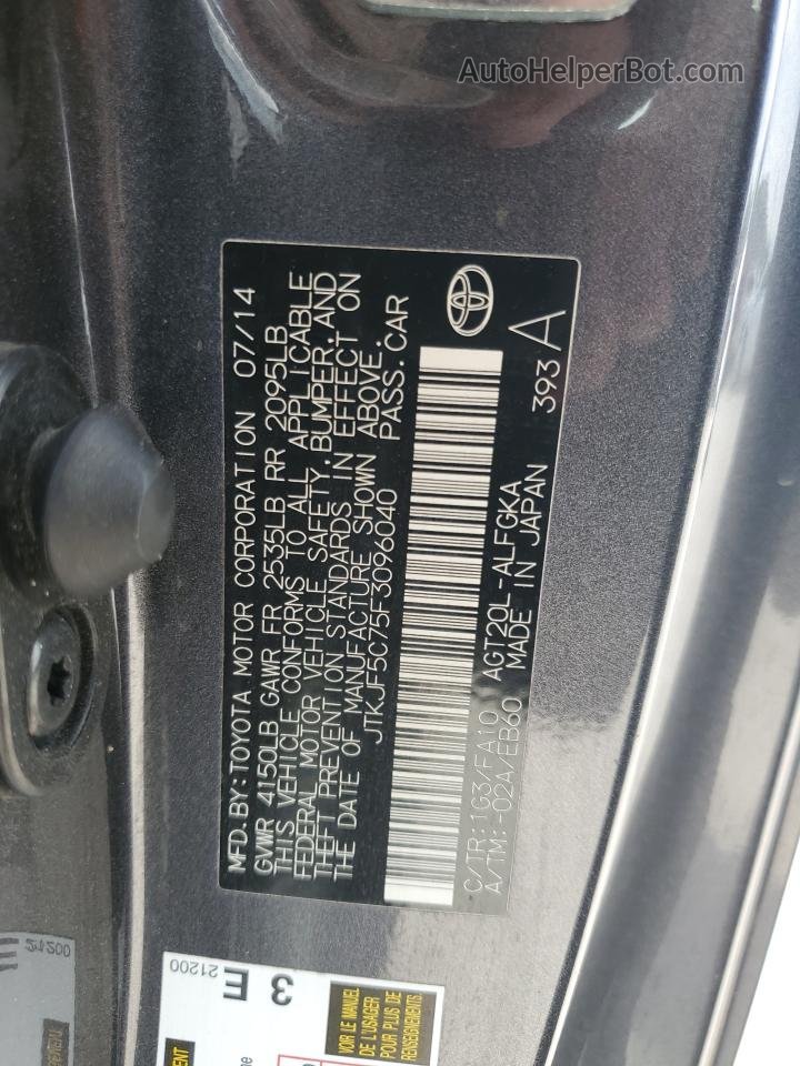 2015 Toyota Scion Tc  Gray vin: JTKJF5C75F3096040