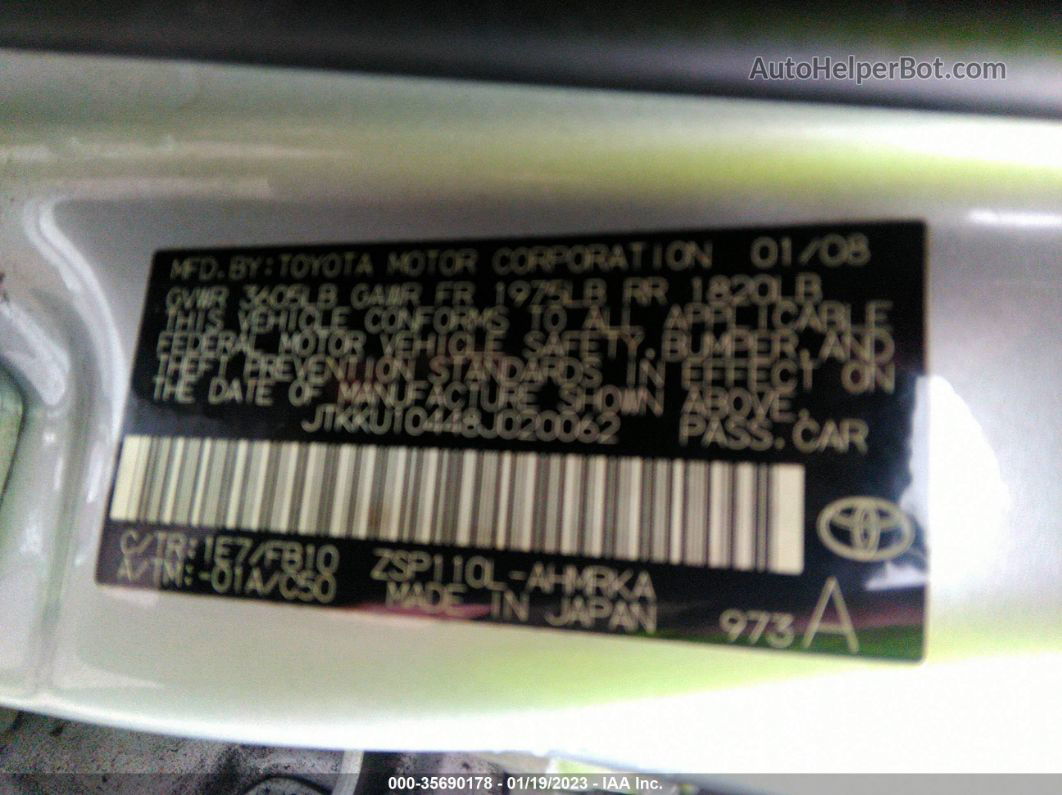 2008 Scion Xd   Silver vin: JTKKU10448J020062