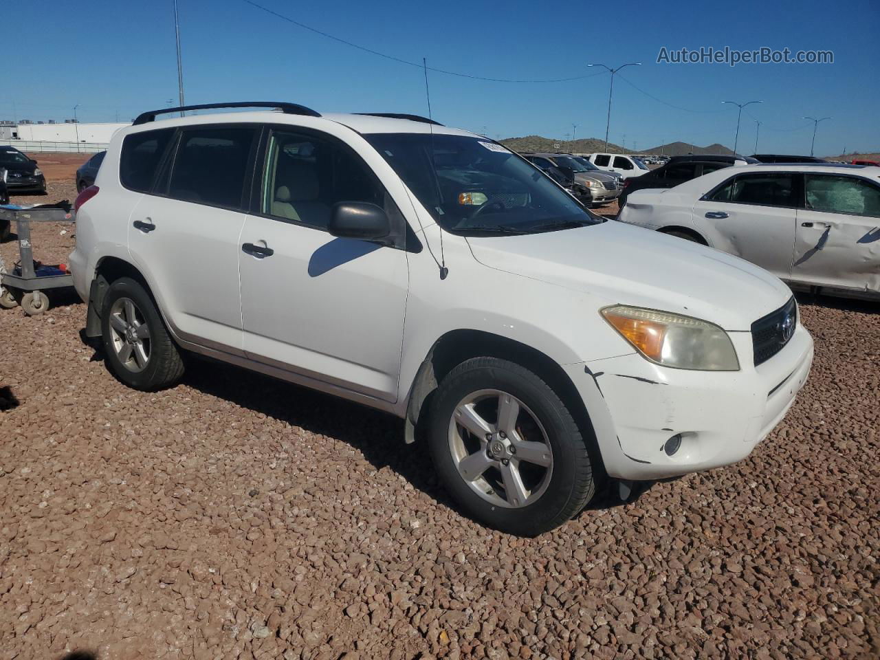 2007 Toyota Rav4  White vin: JTMBD33V076052838