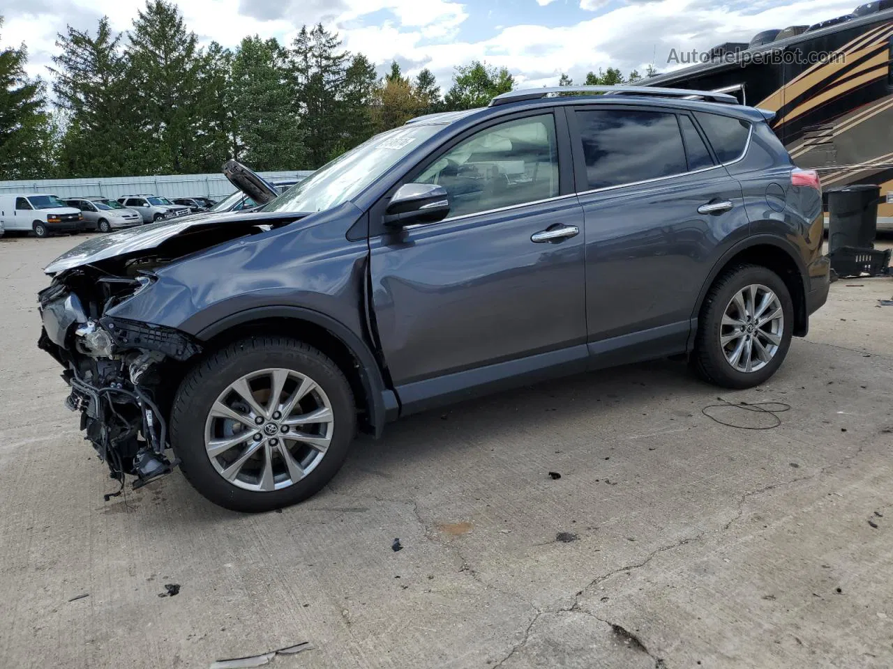 2016 Toyota Rav4 Limited Gray vin: JTMDFREV6GD184985