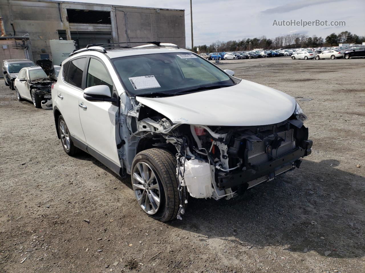 2017 Toyota Rav4 Hv Limited White vin: JTMDJREV0HD104192