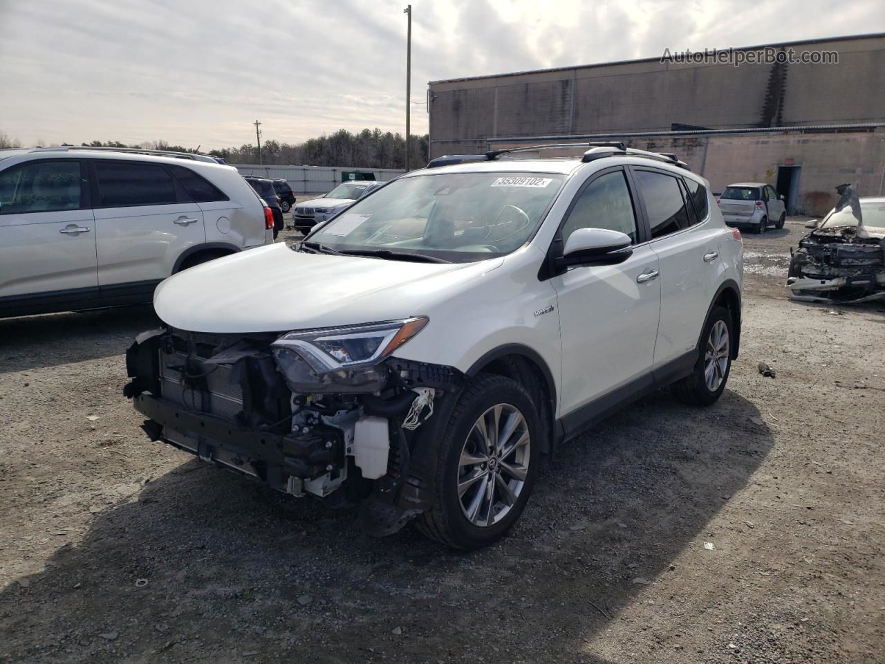 2017 Toyota Rav4 Hv Limited White vin: JTMDJREV0HD104192