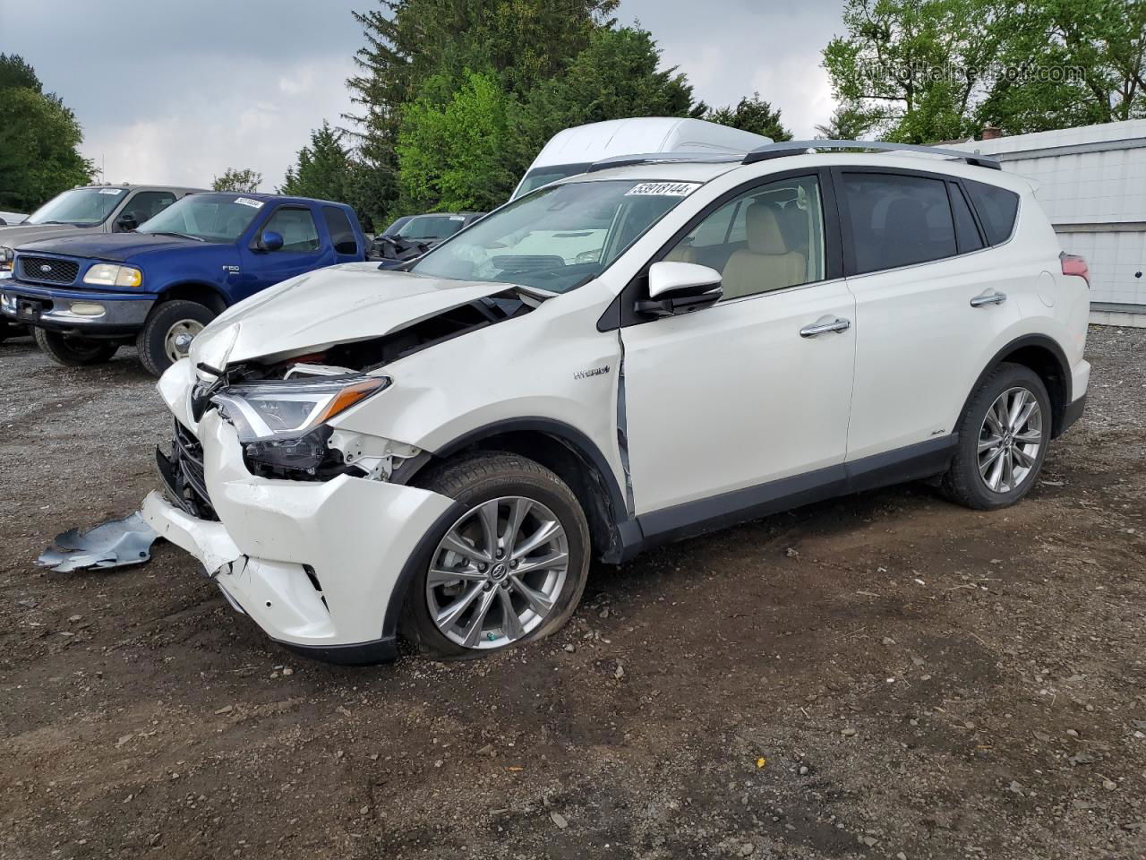 2018 Toyota Rav4 Hv Limited White vin: JTMDJREV2JD172869