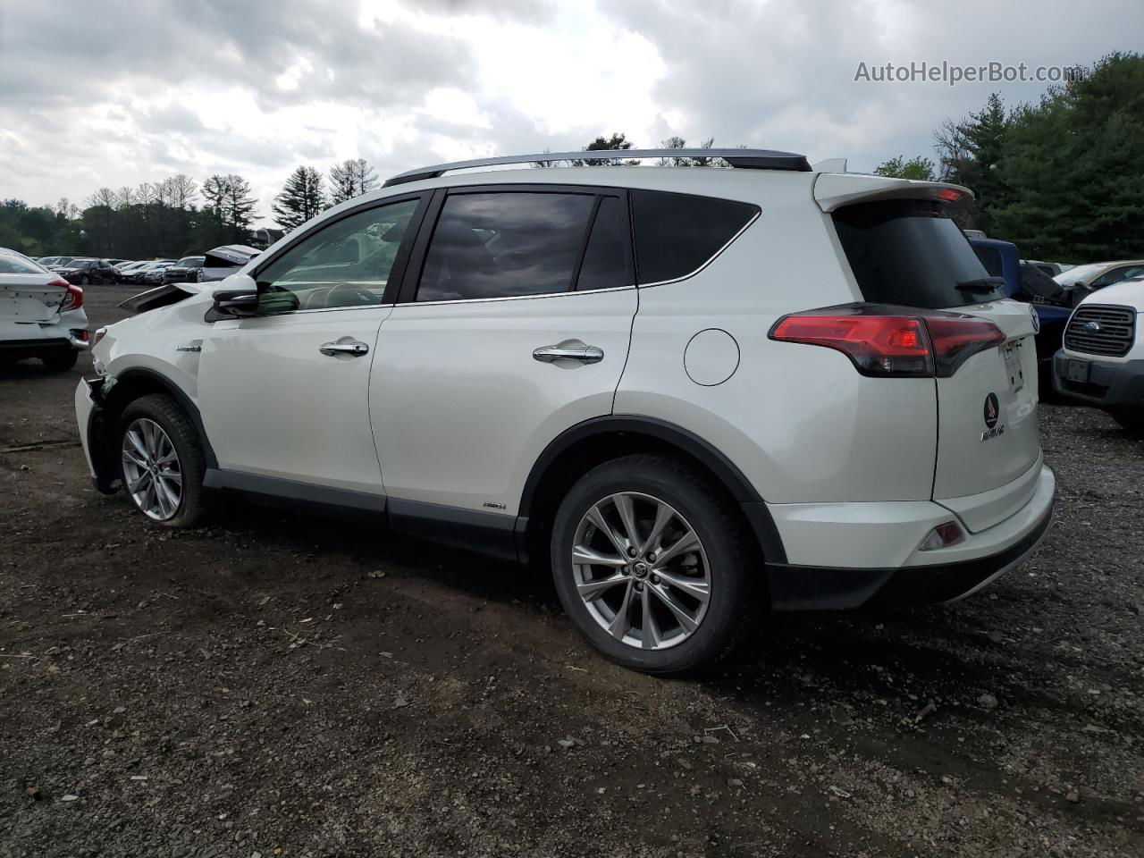 2018 Toyota Rav4 Hv Limited White vin: JTMDJREV2JD172869