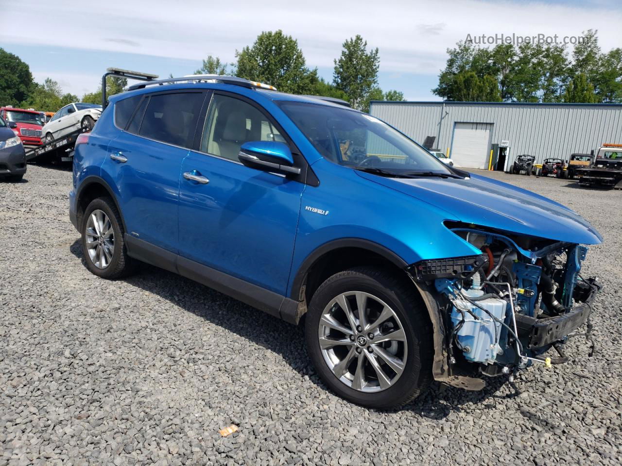 2017 Toyota Rav4 Hv Limited Blue vin: JTMDJREV3HD130981