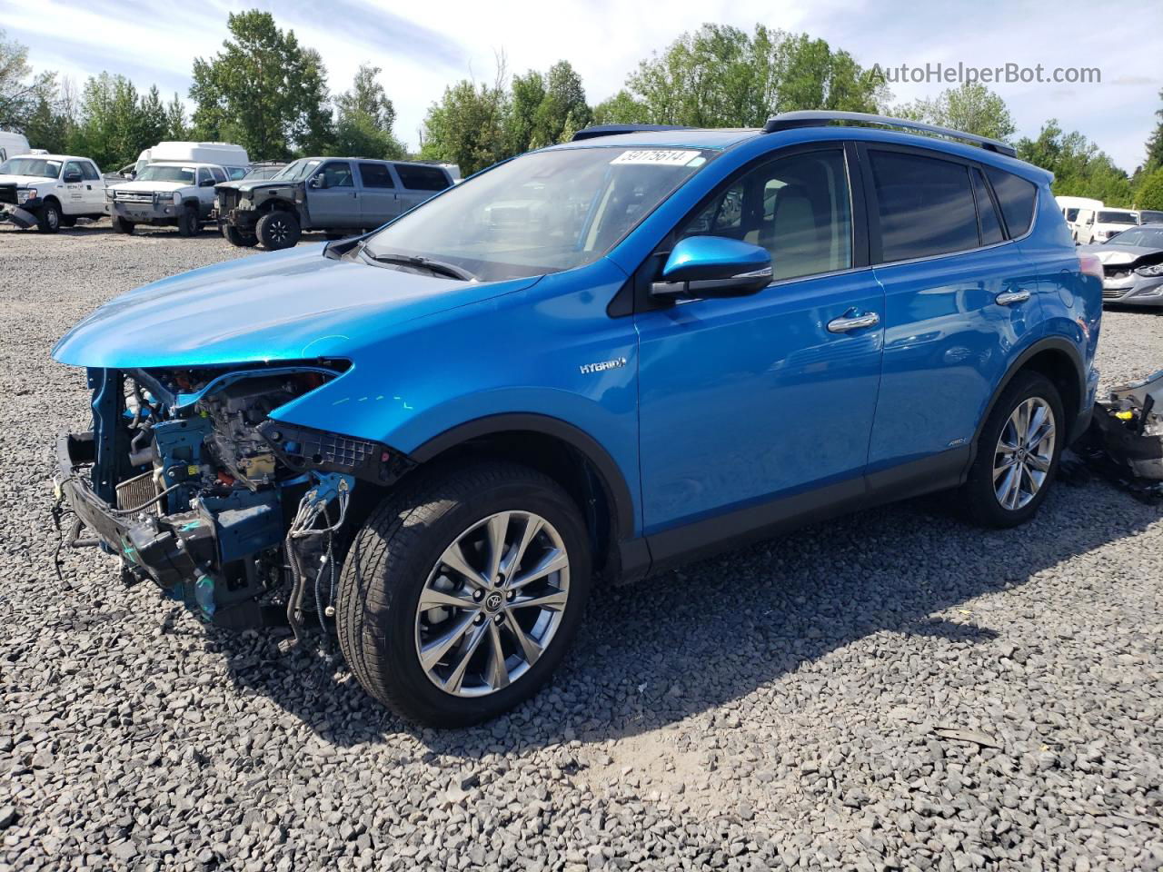 2017 Toyota Rav4 Hv Limited Blue vin: JTMDJREV3HD130981