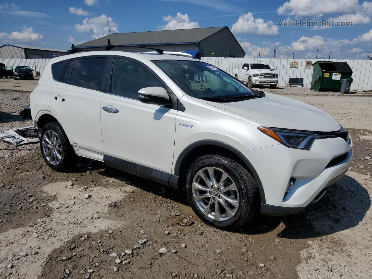 2016 Toyota Rav4 Hv Limited White vin: JTMDJREV4GD018477