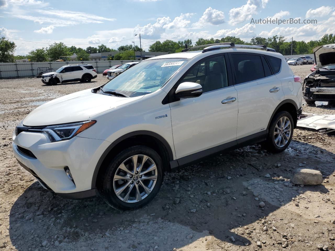 2016 Toyota Rav4 Hv Limited White vin: JTMDJREV4GD018477