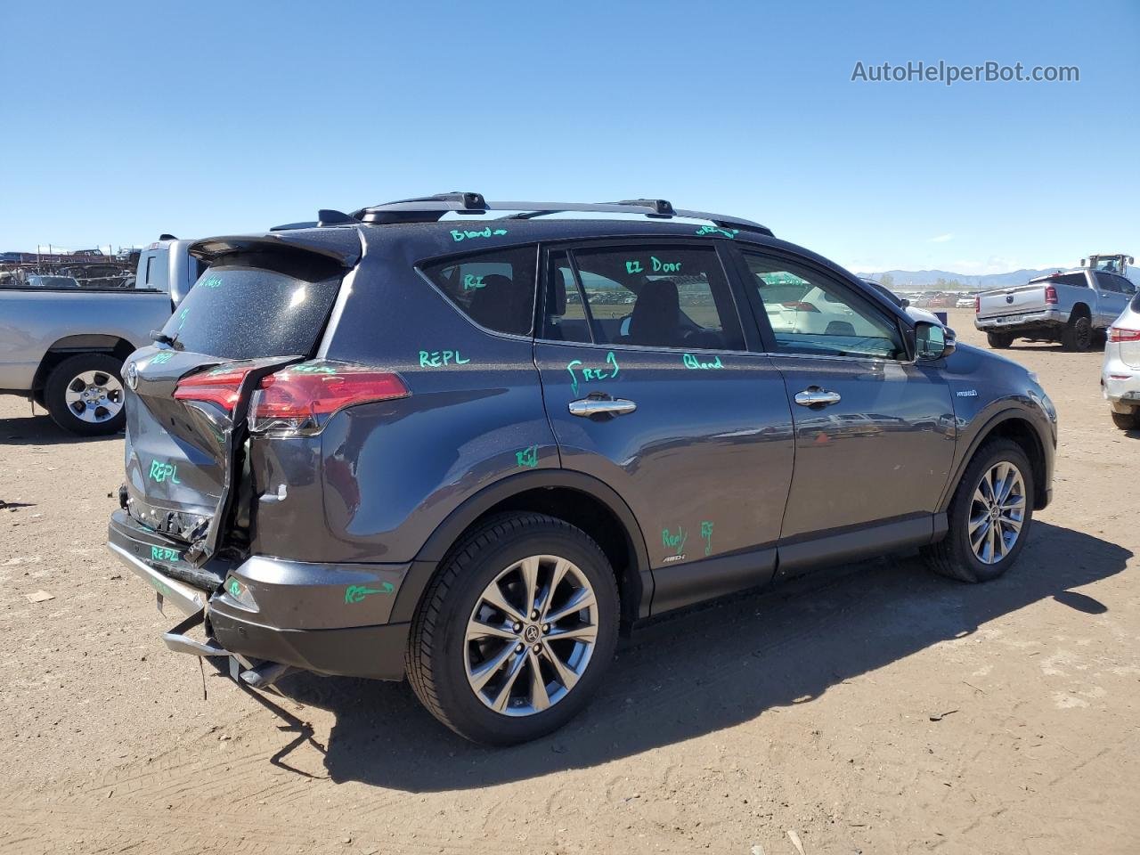 2017 Toyota Rav4 Hv Limited Gray vin: JTMDJREV5HD107430