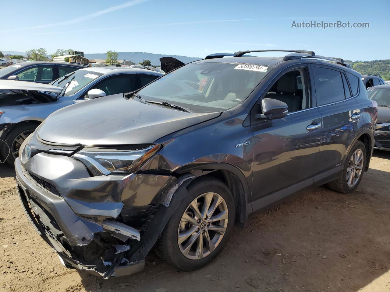 2016 Toyota Rav4 Hv Limited Charcoal vin: JTMDJREV6GD056325