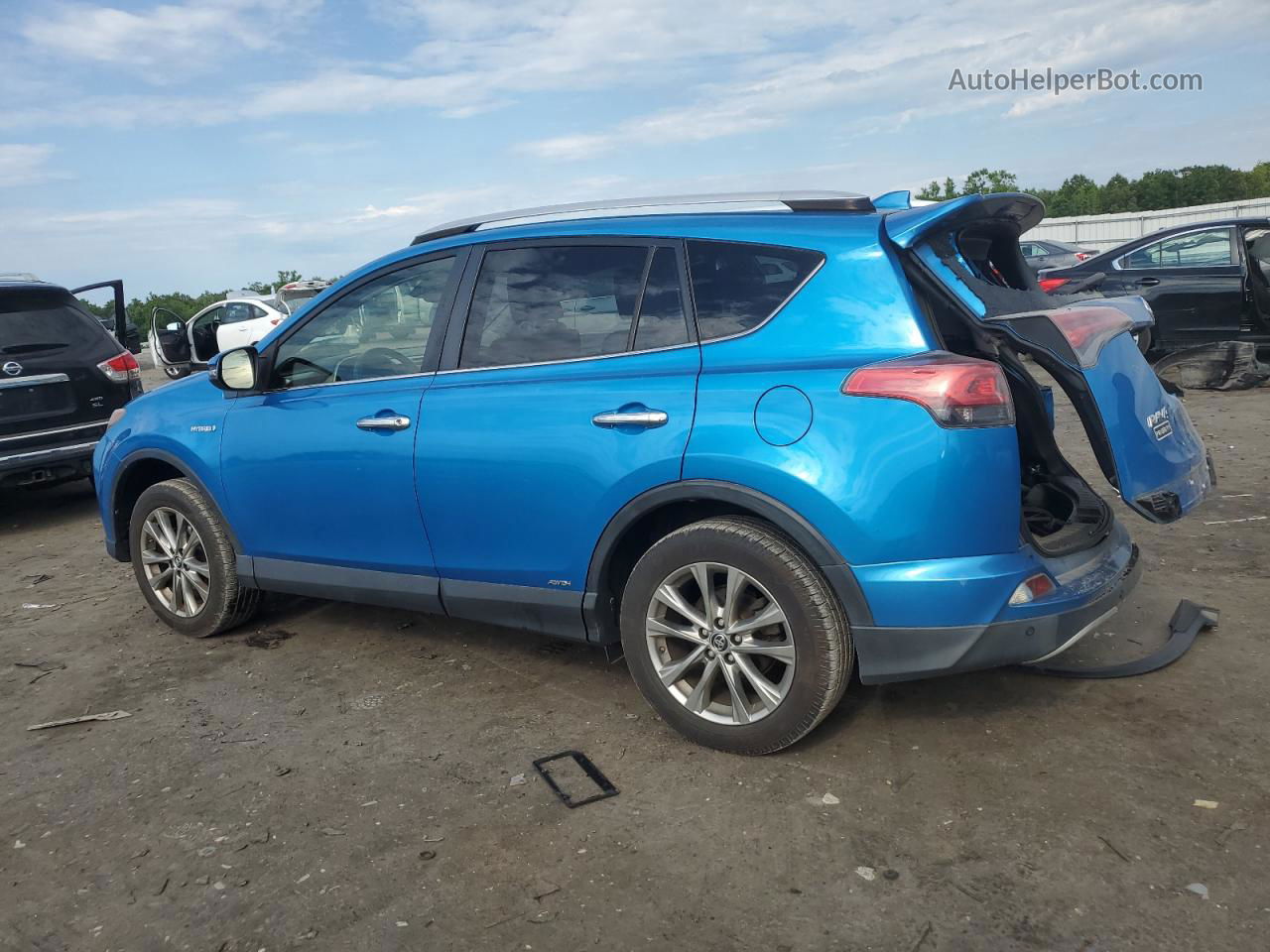 2016 Toyota Rav4 Hv Limited Blue vin: JTMDJREV7GD013371