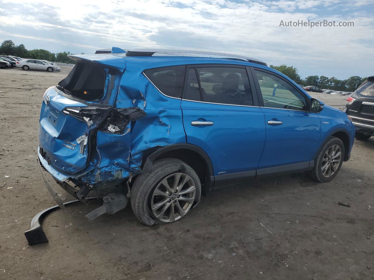 2016 Toyota Rav4 Hv Limited Blue vin: JTMDJREV7GD013371