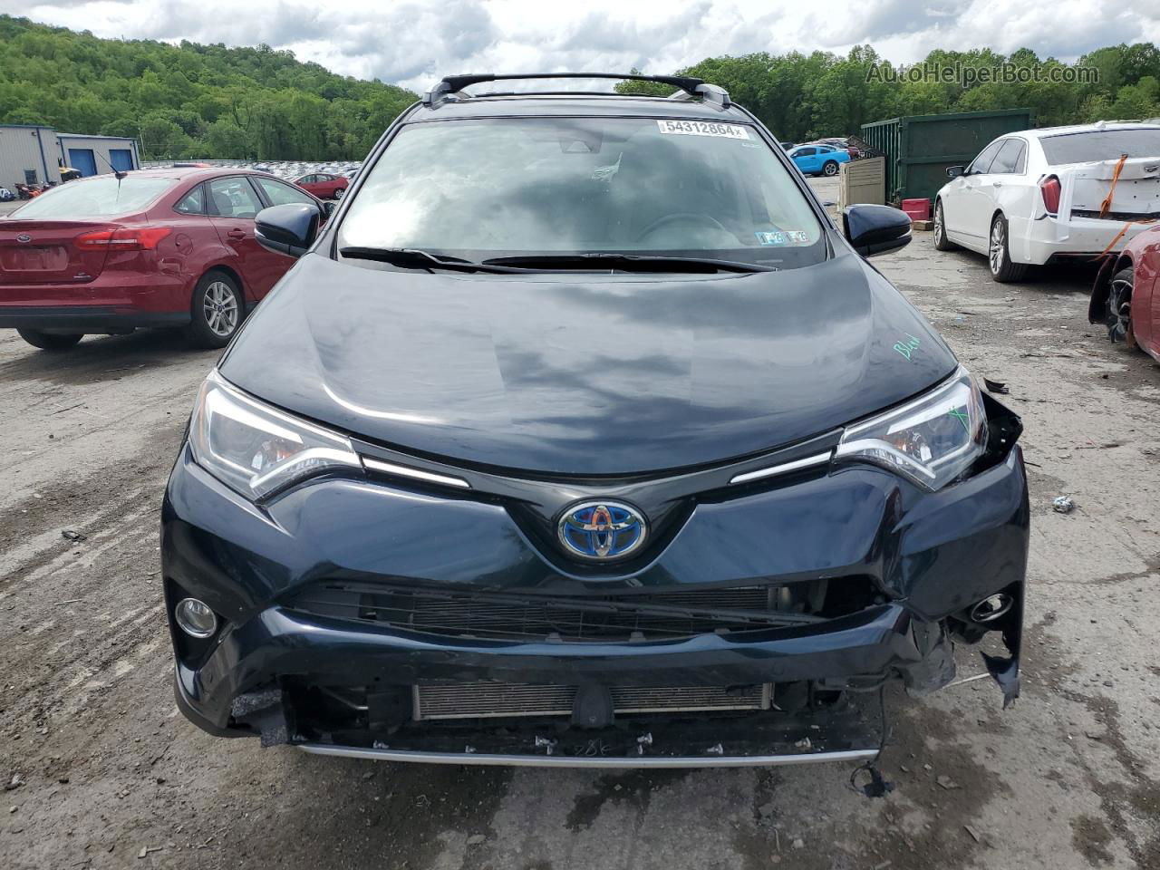 2018 Toyota Rav4 Hv Limited Blue vin: JTMDJREV8JD255366