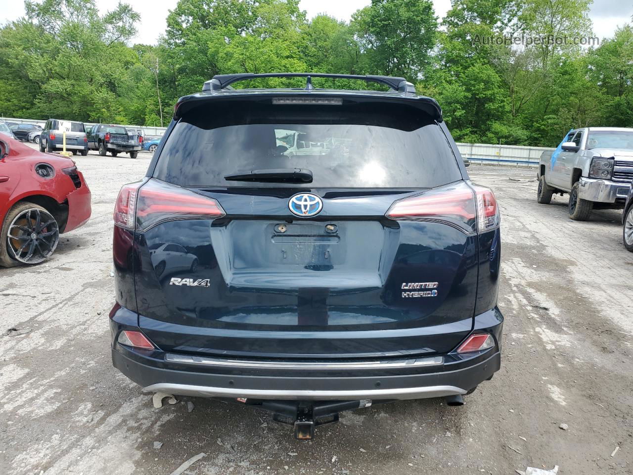 2018 Toyota Rav4 Hv Limited Blue vin: JTMDJREV8JD255366